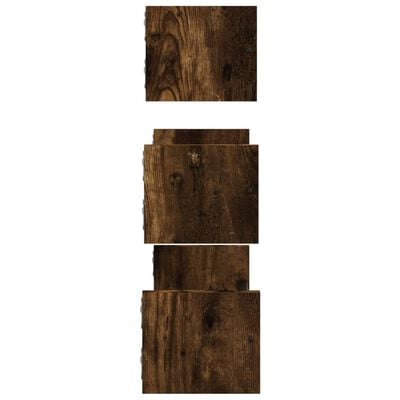 vidaXL Комплект рафтове за стена 3 опушен дъб инженерно дърво