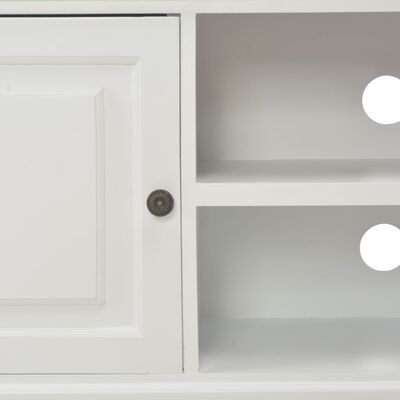 vidaXL ТВ шкаф, бял, 90x30x40 cм, дърво