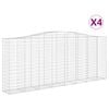 vidaXL Габионни кошници арка 4 бр 400x50x160/180 см поцинковано желязо