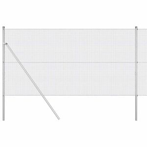 vidaXL Стълб за ограда. Сребрист