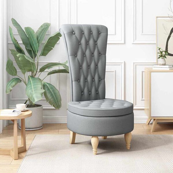 vidaXL Стол с тапицерия Светлосиво 56,5 x 70 x 110 см текстил