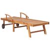 vidaXL Шезлонги с масичка и шалтета, 2 бр, тиково дърво масив