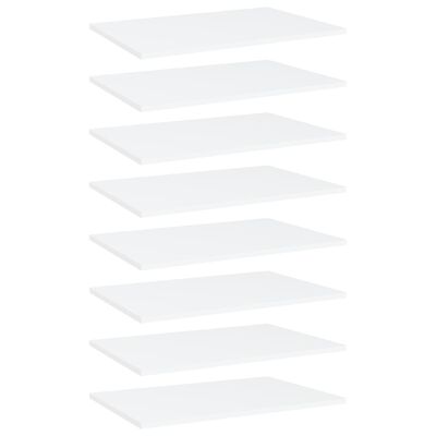 vidaXL Рафтове за етажерка, 8 бр, бели, 60x40x1,5 см, ПДЧ