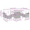 vidaXL Градински диван с възглавници, 8 части, черен полиратан, акация