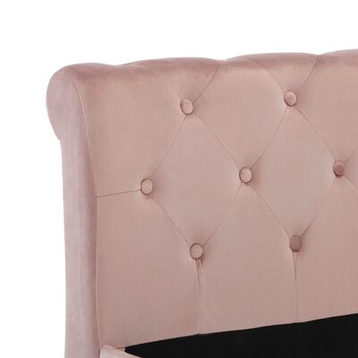 vidaXL Рамка за легло, розова, кадифе, 90x200 см
