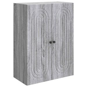 vidaXL Стенно шкафче Сив Сонома 66 x 34,5 x 90 см Инженерна дървесина