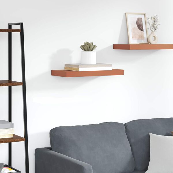 vidaXL Стенен рафт Червено 60 x 23 x 4 см Инженерно дърво