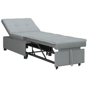vidaXL Разтегателен диван с матрак Светлосиво 194 x 50 x 82 см текстил