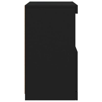 vidaXL Сайдборд с LED светлини, черен, 41x37x67 см