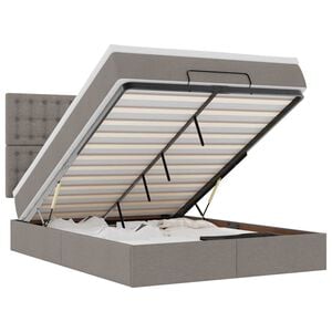 vidaXL Османска легло с матрак, таупе, 140x200 см, плат
