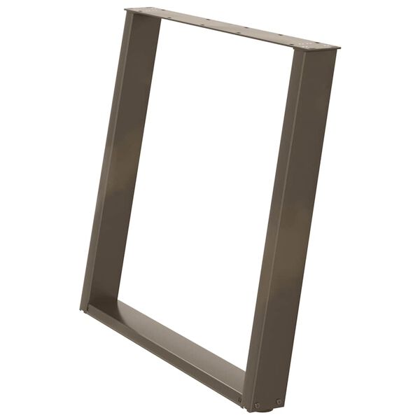 vidaXL Крака за трапезна маса, U-образни, 2 бр., естествена стомана, 90 x (72-73) см, стомана