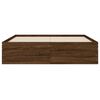vidaXL Рамка за легло с чекмедже кафяв дъб 120x200 см инженерно дърво