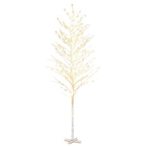 vidaXL LED дърво бяла бреза топло бяло 672 светодиода 400 см