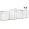 vidaXL Габионни кошници арка 9 бр 300x30x80/100 см поцинковано желязо