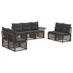vidaXL Градински Софа Комплект 7 pcs Сиво полиратан