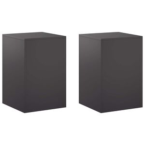vidaXL Стойка за растения 2 pcs Черно 40 x 40 x 60 cm Стомана