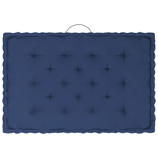 vidaXL Палетни възглавници за под, 4 бр, светло нейви сини, памук