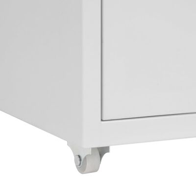 vidaXL Мобилен офис шкаф, сив, 28x41x69 см, метал