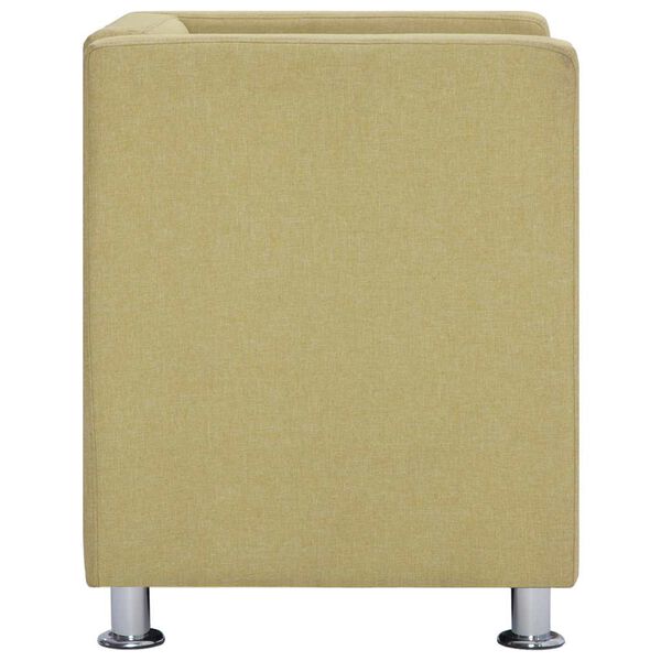 vidaXL Фотьойл с кубична форма, зелен, текстил