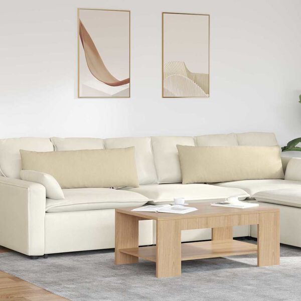 vidaXL Диван възглавници 2 pcs Крем 120 x 40 cm текстил