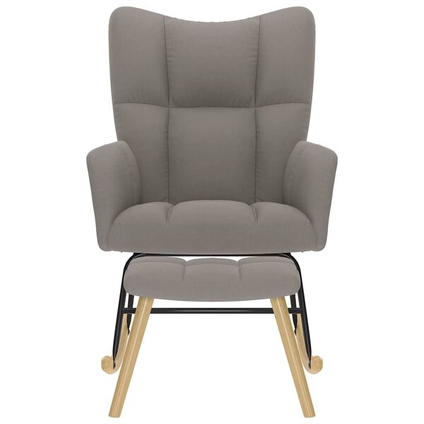 vidaXL Люлеещ се стол с табуретка за крака, таупе, текстил