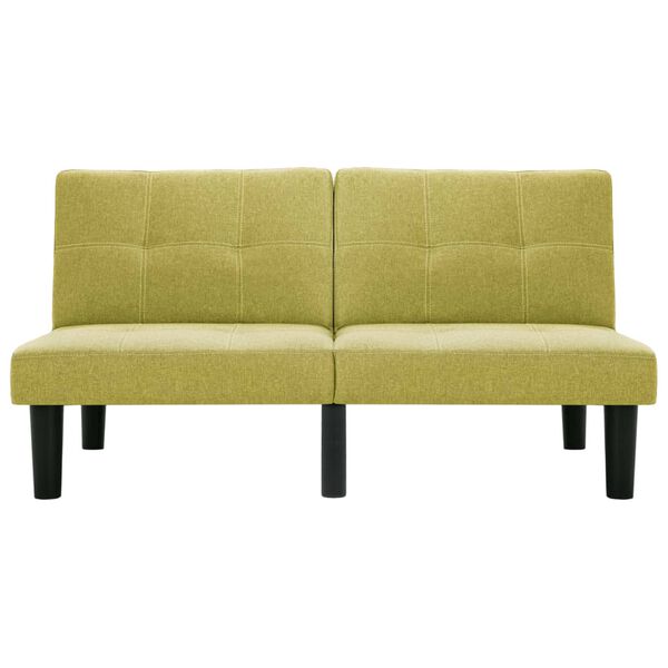 vidaXL 2-местен диван, зелен, текстил