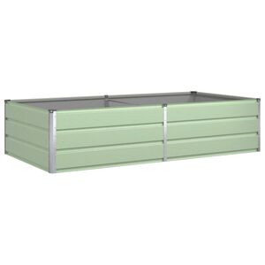 vidaXL Кашпа Пастелно зелено 195 x 100 x 45 см Поцинкована стомана