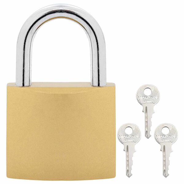 vidaXL U Lock с ключове 100 pcs Месинг Желязо