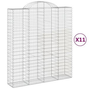 vidaXL Габионни кошници арка 11 бр 200x50x220/240см поцинковано желязо