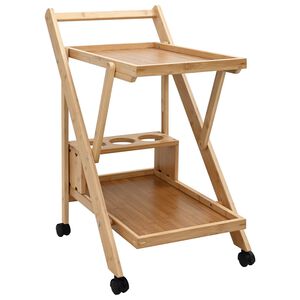 vidaXL Кухненска количка с колела Светло кафяво 65 x 40,5 x 76,5 см