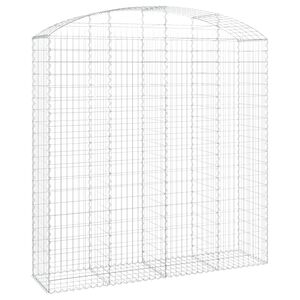 vidaXL Дъговидна габионна кошница 200x50x200/220 см поцинковано желязо