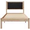 vidaXL Рамка за легло с таблото Черно 80 x 200 cm Солидно борово дърво