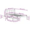 vidaXL Рамка за легло без матрак, восъчнокафяв, 75x190 см, бор масив