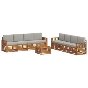 vidaXL Комплекти дивани с възглавница 9 pcs Естествено и светло сиво
