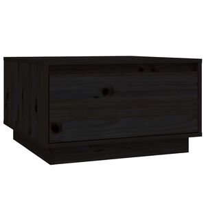 vidaXL Кафе маса, черна, 55x56x32 см, борово дърво масив