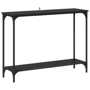 vidaXL Конзолна маса Черен дъб 101 x 30.5 x 75 см Инженерно дърво