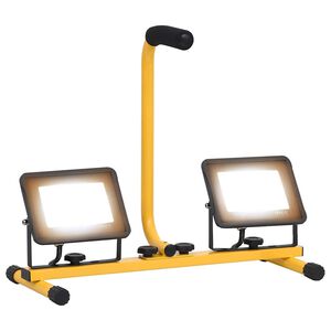 vidaXL LED прожектор с дръжка, 2x30 W, топло бяло