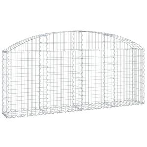 vidaXL Дъговидна габионна кошница 200x30x80/100 см поцинковано желязо