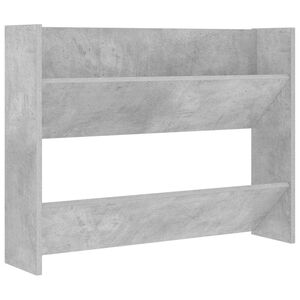 vidaXL Стенен шкаф за обувки, бетонно сиво, 80x18x60см инженерно дърво