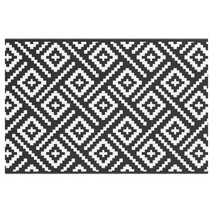 vidaXL Килим за открито, ARAKIL бяло и черно, 120x180 см, PP