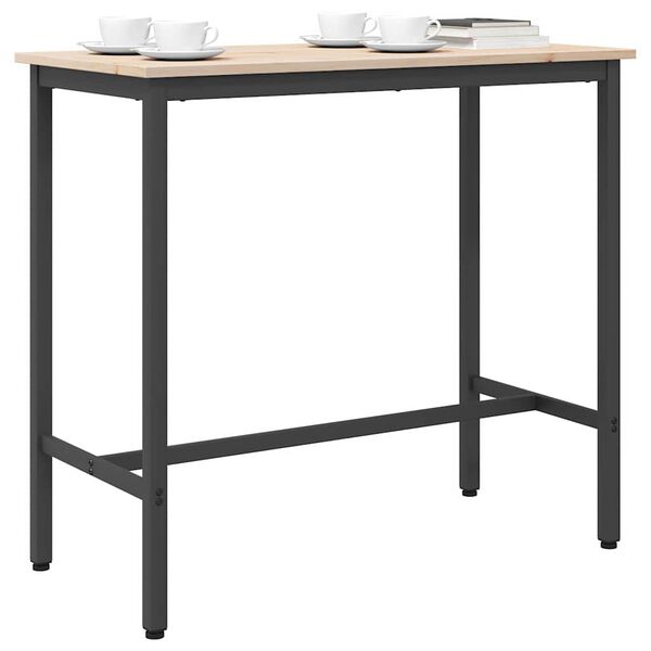 vidaXL Маса Естествен 100 x 50 x 91 cm Инженерна дървесина и стомана