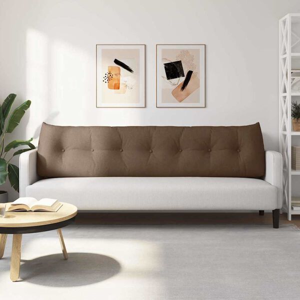 vidaXL Възглавница за гръб Кафяво 200 x 24 x 50 см текстил