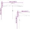 vidaXL Градински парасол Таупе 294 x 150 x 223 см текстил