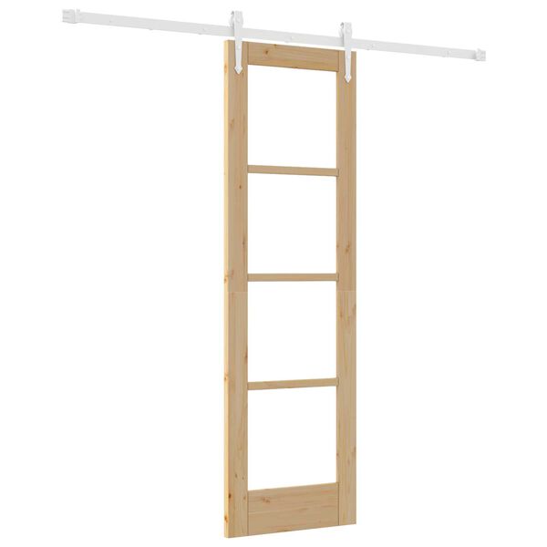 vidaXL Преплъзваща се врата Естествен 61 x 198,5 см