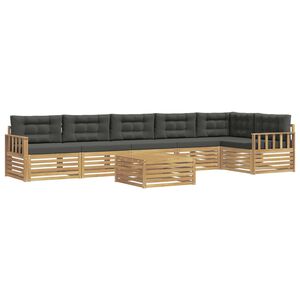 vidaXL Комплект дивани за открито с възглавница 7 pcs Бяло и антрацит