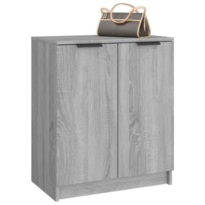 vidaXL Шкаф за обувки, сив сонома, 59x35x70 см, инженерно дърво