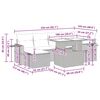 vidaXL Градински комплект с възглавници, 7 части, светлосив полиратан