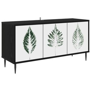 vidaXL ТВ шкаф HANAU 102 x 33 x 51 см Черен дъб Инженерна дървесина