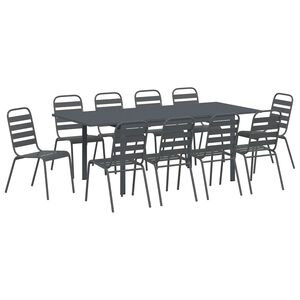 vidaXL Комплект за хранене в градината 11 pcs Антрацит