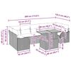 vidaXL Градински Софа Комплект с възглавница 8 pcs Черно полиратан